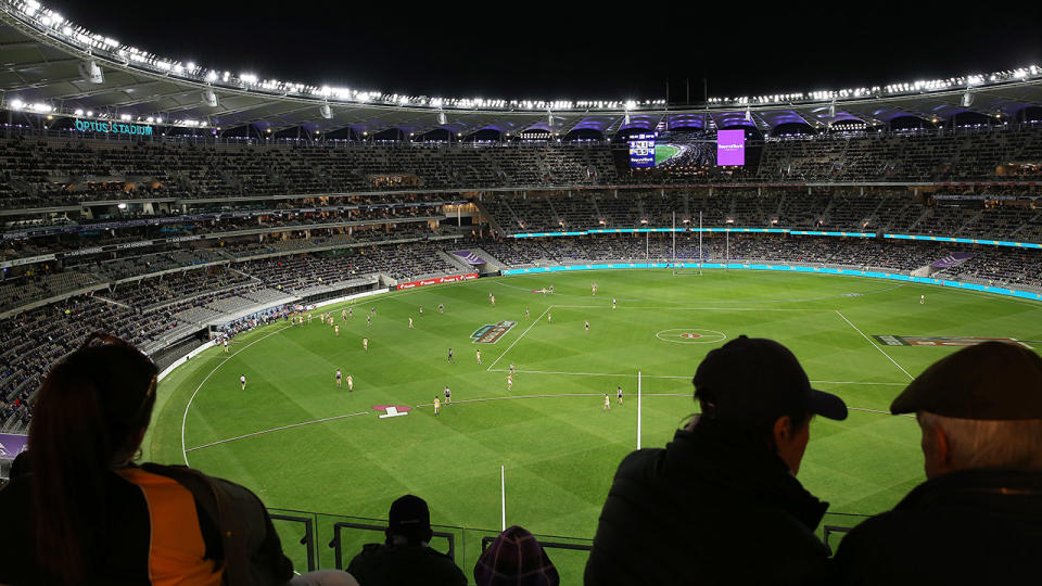 AFL fans, pictured here watching the clash between West Coast and Fremantle.