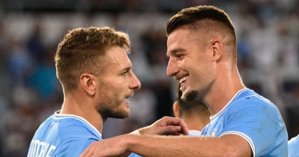 Sergej Milinkovic-Savic, Ciro Immobile, Lazio, September 2022 Credit: Alamy