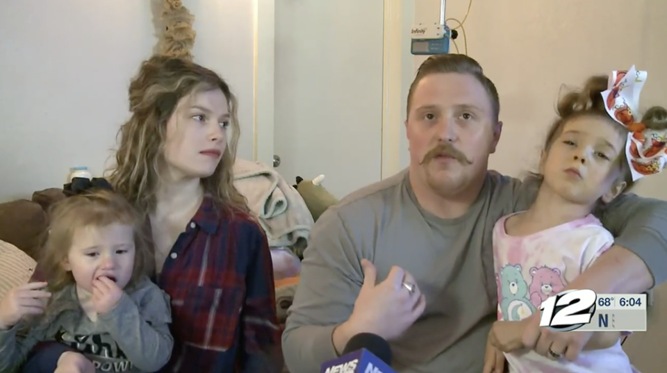 From left to right: Adelaide, Josy, Dustin, and Lylah Baker. After Lylah fell ill with a rare bacterium, her parents turned to GoFundMe for help with her medical bills (KXII)