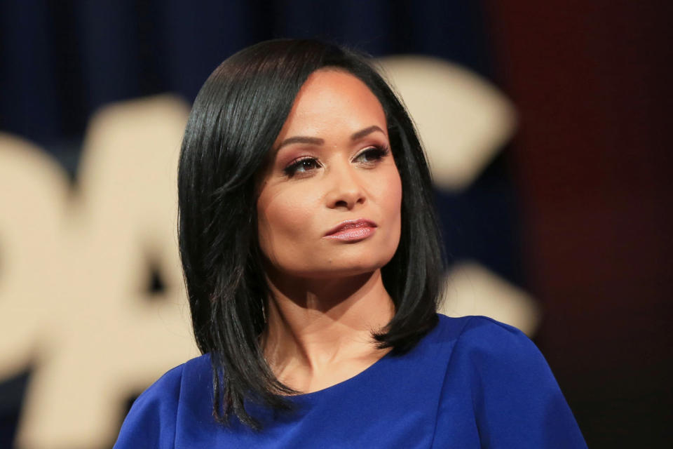 Katrina Pierson listens during the Conservative Political Action Conference (Dylan Hollingsworth / Bloomberg via Getty Images file)