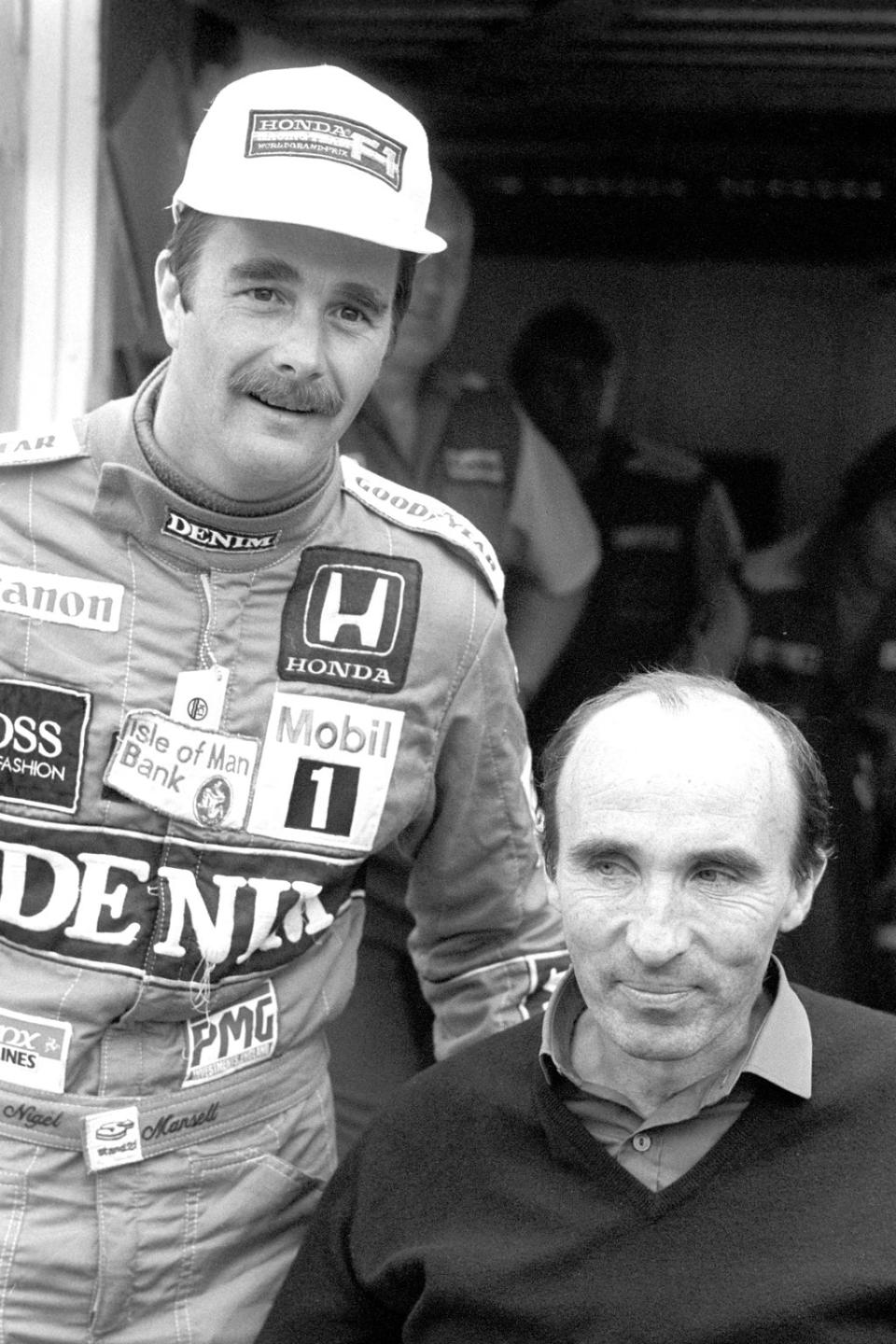 Frank Williams was confined to a wheelchair following a car accident in March 1986, but soon returned to lead the F1 team, which included British driver Nigel Mansell (left) (PA Archive) (PA Archive)