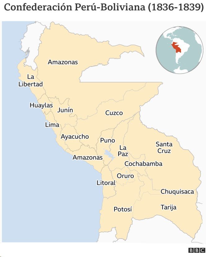 Mapa de la Confederaci&#xf3;n Per&#xfa;-Boliviana