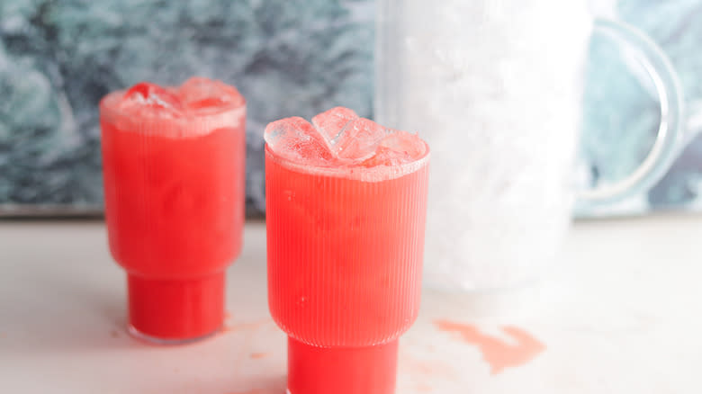 Watermelon agua fresca on ice