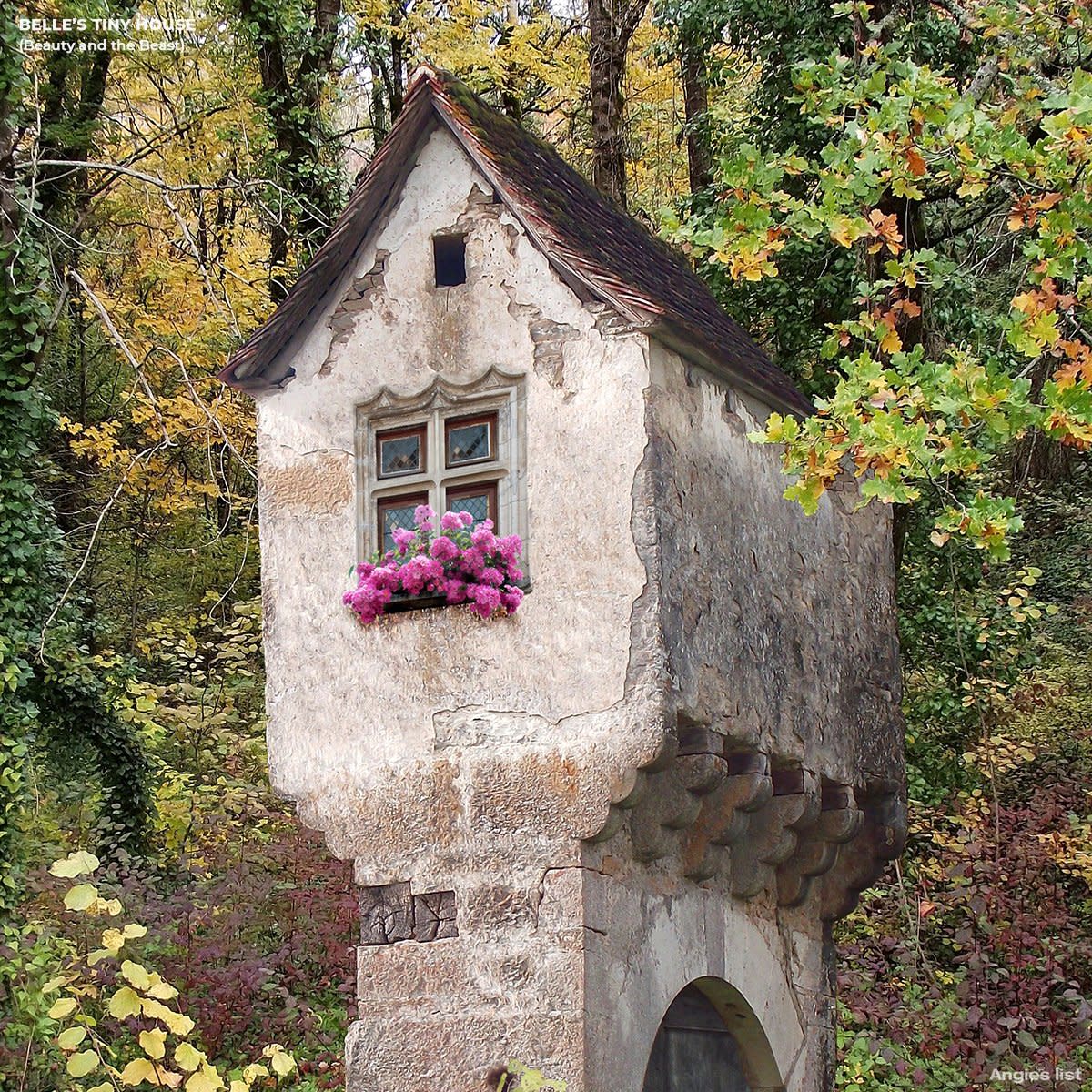 Exterior shot of Belle's imagined Tiny Home (Beauty and the Beast).