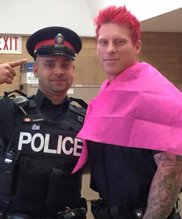 Ryan Willmer and Luke Watson during Canada’s Day of Pink. (Photo: Luke Watson).