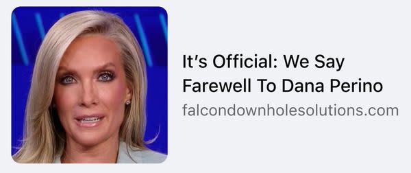 A false and scammy ad claimed Dana Perino was leaving the Fox News show The Five after so-called tensions with Sean Hannity and a lawsuit with the news network.