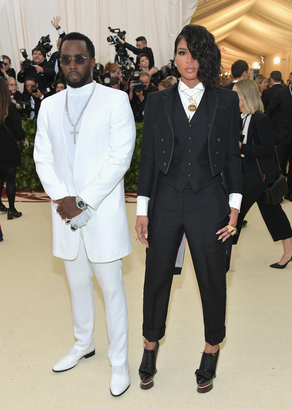 NEW YORK, NY – MAY 07: Sean “Diddy” Combs and Cassie attends the Heavenly Bodies: Fashion & The Catholic Imagination Costume Institute Gala at The Metropolitan Museum of Art on May 7, 2018 in New York City. (Photo by Neilson Barnard/Getty Images)