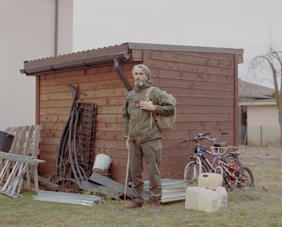 Gintautas Mauricas, a 45-year-old reserve officer, photographed in Kaunas, Lithuania on March 4. He is going to Ukraine to establish a Ukrainian-Lithuanian training center in Lviv.<span class="copyright">Tadas Kazakevicius for TIME</span>