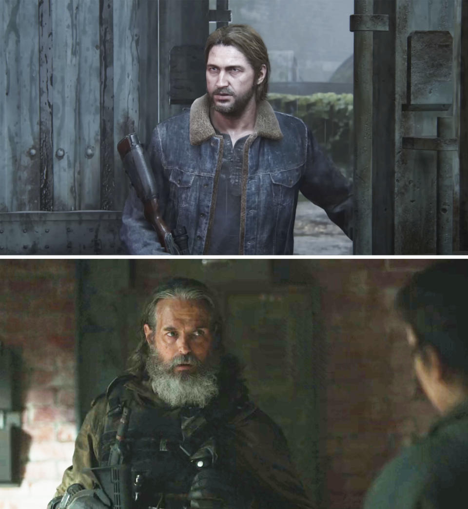 Screen grabs from "The Last of Us" video game and series