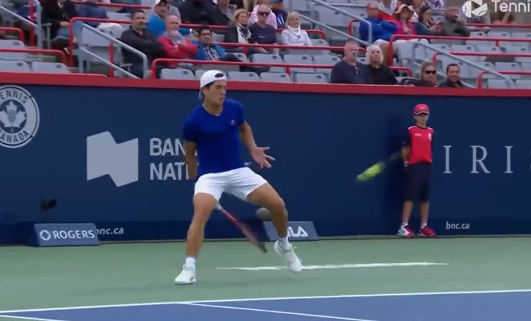 El espectacular punto que le ganó Sebastián Báez a Kyrgios en su derrota en Montreal