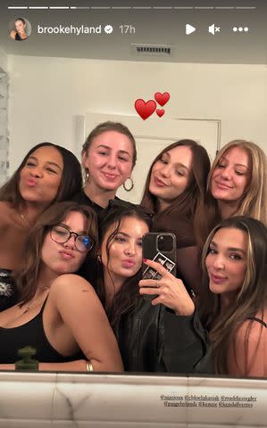 <p>Brooke Hyland/Instagram</p> Brooke Hyland shares a mirror selfie with fellow 'Dance Moms' alums at Paige Hyland's 23rd birthday party.