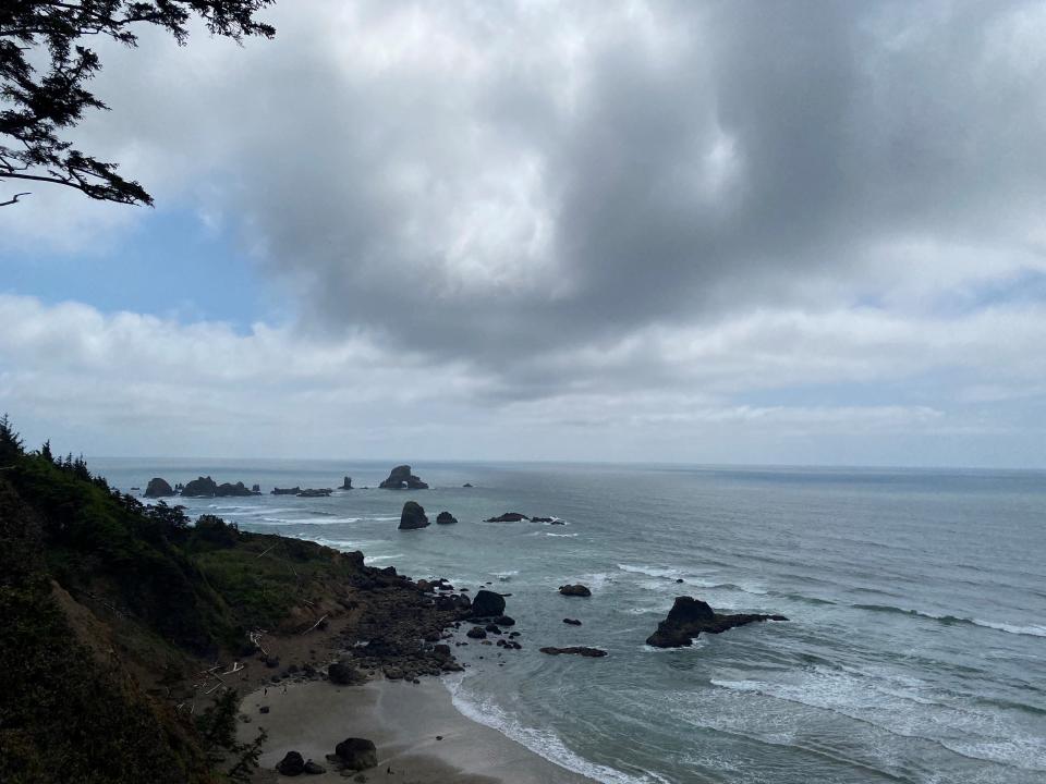 The section slightly south of Indian Beach has some of the route's greatest ocean views.