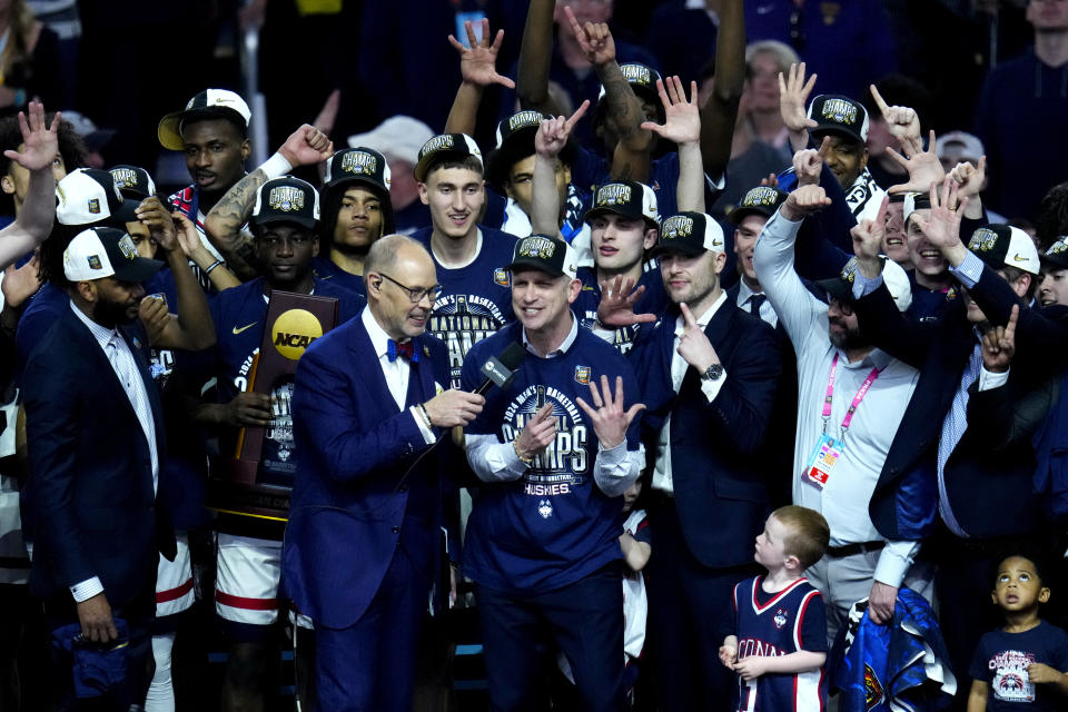 UConn students celebrate into the early morning after 2nd consecutive