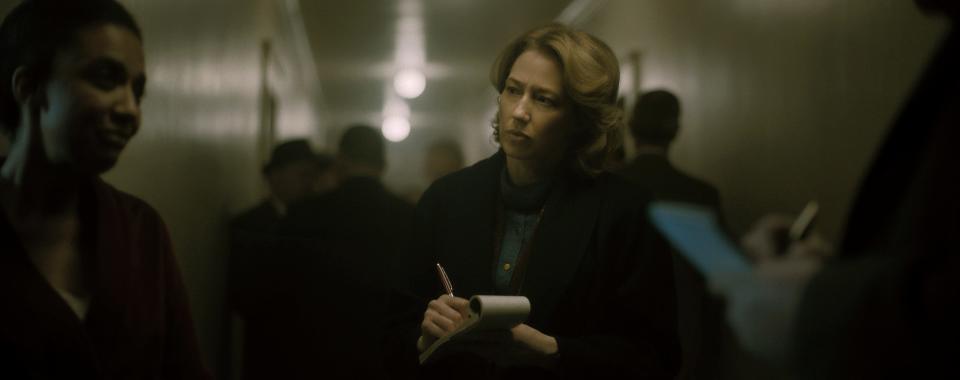 Carrie Coon as Scituate's Jean Cole in a scene from "Boston Strangler," premiering March 17 on Hulu.