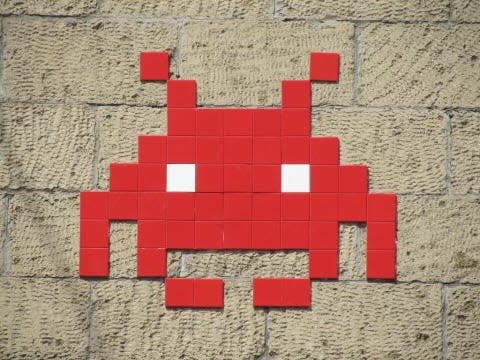 Invader art can be found around the streets of NYC