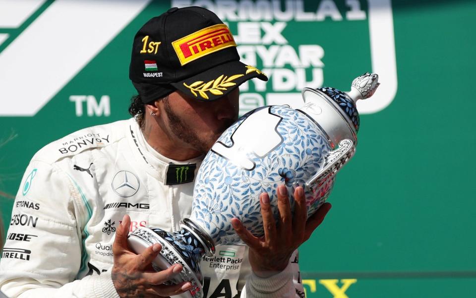 Lewis Hamilton drove a superb final stint to take his eighth victory of the season and extend his championship lead to 62 points - REUTERS