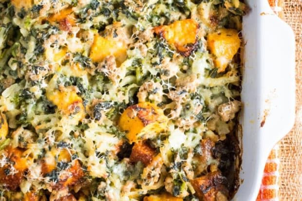 <p><a href="https://wearychef.com/recipe/fall-potluck-casserole-with-turkey-and-squash/" rel="nofollow noopener" target="_blank" data-ylk="slk:The Weary Chef;elm:context_link;itc:0;sec:content-canvas" class="link ">The Weary Chef</a></p>