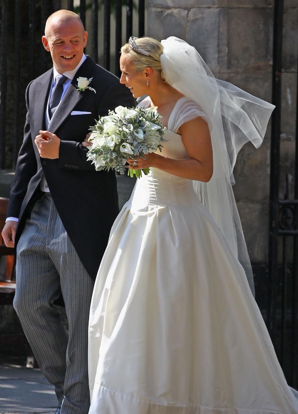 Mike and Zara Tindall on their wedding day