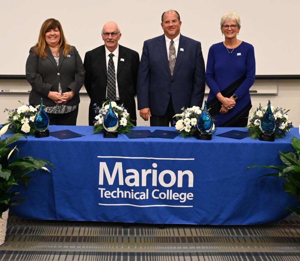 Tammi Cowell, John “Tom” Gleespen, Darl Snyder and Sue Jacob. These Marion Technical College graduates were inducted in the Alumni Hall of Fame as the Class of 2022. They were selected for their excellence and community service.