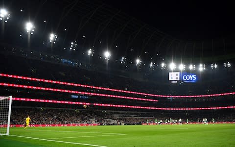 Soccer Football - Premier League - Tottenham Hotspur v Brighton & Hove Albion - Tottenham Hotspur Stadium, London, Britain - April 23, 2019 General view during the match REUTERS/Dylan Martinez EDITORIAL USE ONLY. No use with unauthorized audio, video, data, fixture lists, club/league logos or "live" services. Online in-match use limited to 75 images, no video emulation. No use in betting, games or single club/league/player publications. Please contact your account representative for further details - Credit: REUTERS