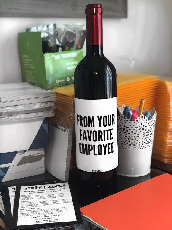 Favorite Employee Wine Label