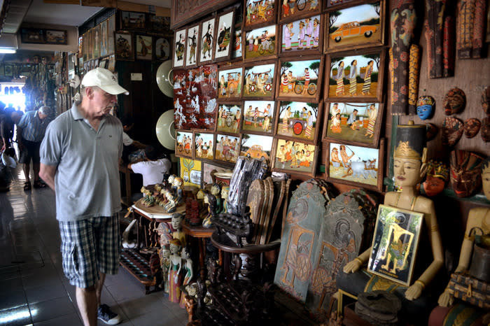 Handmade: Surakarta's famed Triwindu market sells Javanese handicrafts like a sculptures, wayang and glass painting, along with a wide array of fascinating vintage items. (