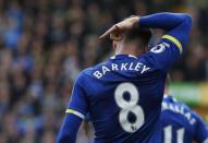 Britain Soccer Football - Everton v Burnley - Premier League - Goodison Park - 15/4/17 Everton's Ross Barkley celebrates after Burnley's Ben Mee scores an own goal and the second for Everton Reuters / Andrew Yates Livepic