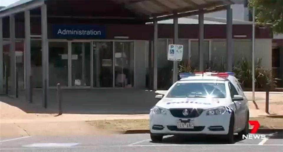 Police investigate the schoolyard attack at Staughton College, Melton West.