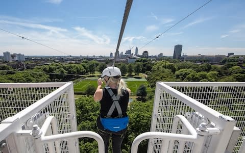 Riders travel up to 30mph while gliding down the 225-metre wire - Credit: Zip Now