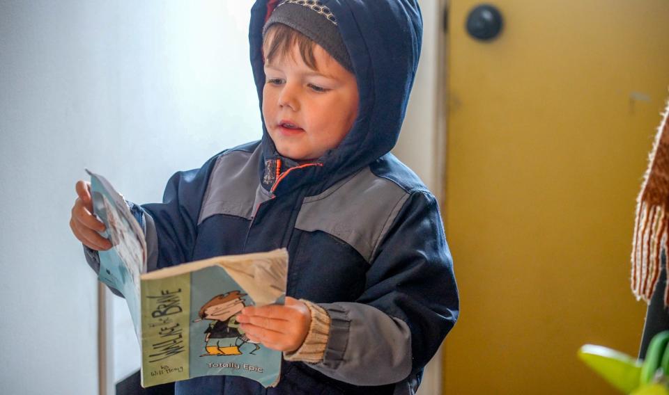 Will's son Porter returns home from school with a well worn book belonging to his dad.