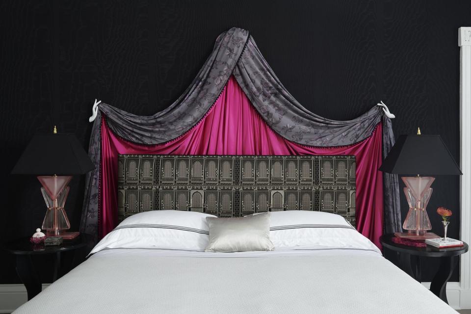 pink and black bedroom