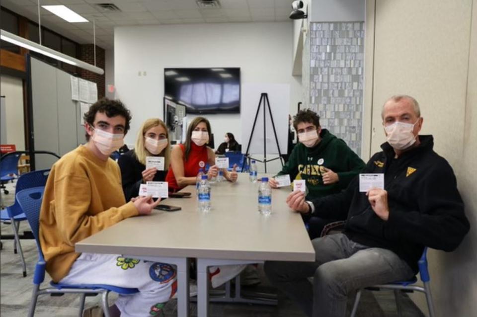 Gov. Phil Murphy, Tammy Murphy, and three of their children, received their COVID-19 Pfizer vaccine boosters on Nov. 28 at Monmouth Medical Center.