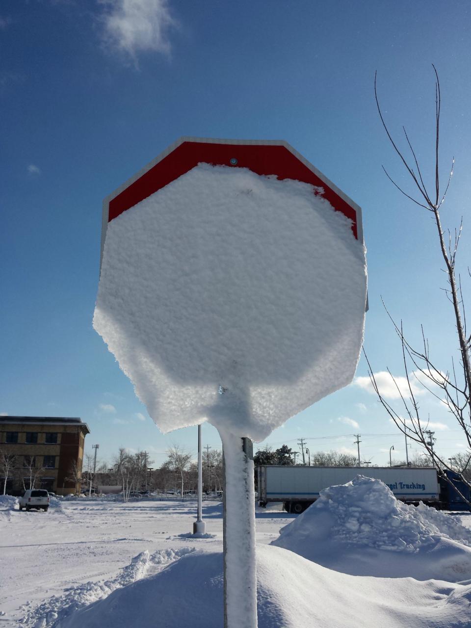 Snow Stop Sign