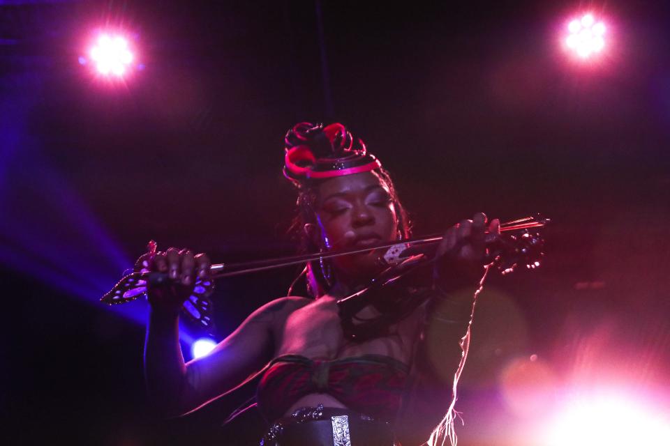 Los Angeles-based musician Brittney Parks, better known by her stage name Sudan Archives, performs March, 18, 2022, on the Empire Garage stage after midnight during South by Southwest. She'll be back for 2023, too.