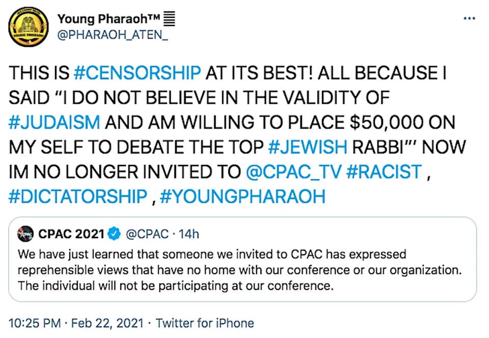 young pharaoh cpac tweet