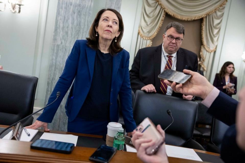 Sen. Maria Cantwell chairs the Senate Commerce Committee. The Washington Post via Getty Images