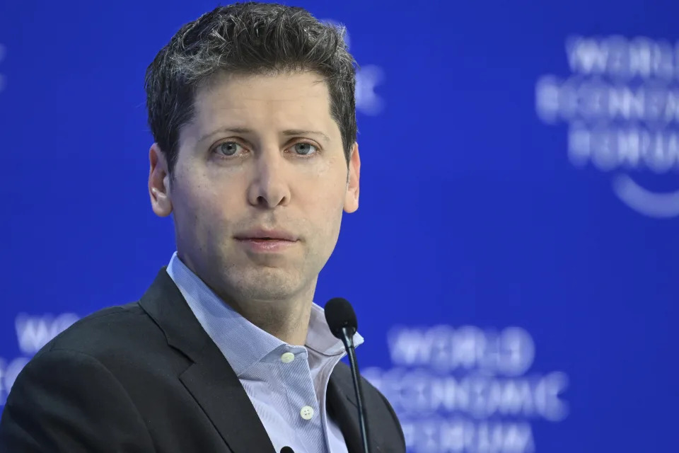 DAVOS, SWITZERLAND - JANUARY 18: Sam Altman, chief executive officer of OpenAI, speaks during the World Economic Forum (WEF) in Davos, Switzerland on January 18, 2024. (Photo by Halil Sagirkaya/Anadolu via Getty Images)