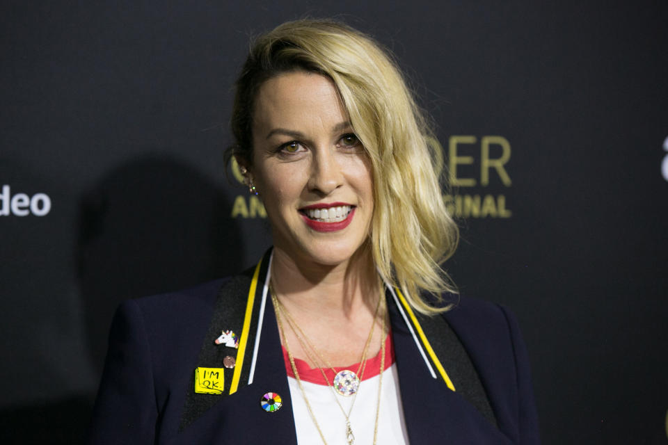 HOLLYWOOD, CA - APRIL 22:  Alanis Morissette arrives for Amazon Prime Video's Emmy FYC event and screening for "Transparent" at Hollywood Athletic Club on April 22, 2017 in Hollywood, California.  (Photo by Gabriel Olsen/FilmMagic)