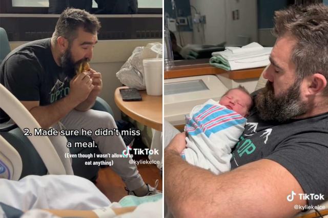 Jason Kelce Addresses Backlash Over His Bagel in Wife's Birthing Video -  and Kylie Responds (Exclusive) - Yahoo Sport