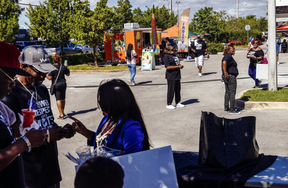 A Black activist group encourages people to vote – one of many efforts to counter racist voter intimidation. <a href="https://www.gettyimages.com/detail/news-photo/attendees-walk-through-a-soul-to-the-polls-event-put-on-by-news-photo/1244573009" rel="nofollow noopener" target="_blank" data-ylk="slk:Scott McIntyre/for The Washington Post via Getty Images;elm:context_link;itc:0;sec:content-canvas" class="link ">Scott McIntyre/for The Washington Post via Getty Images</a>