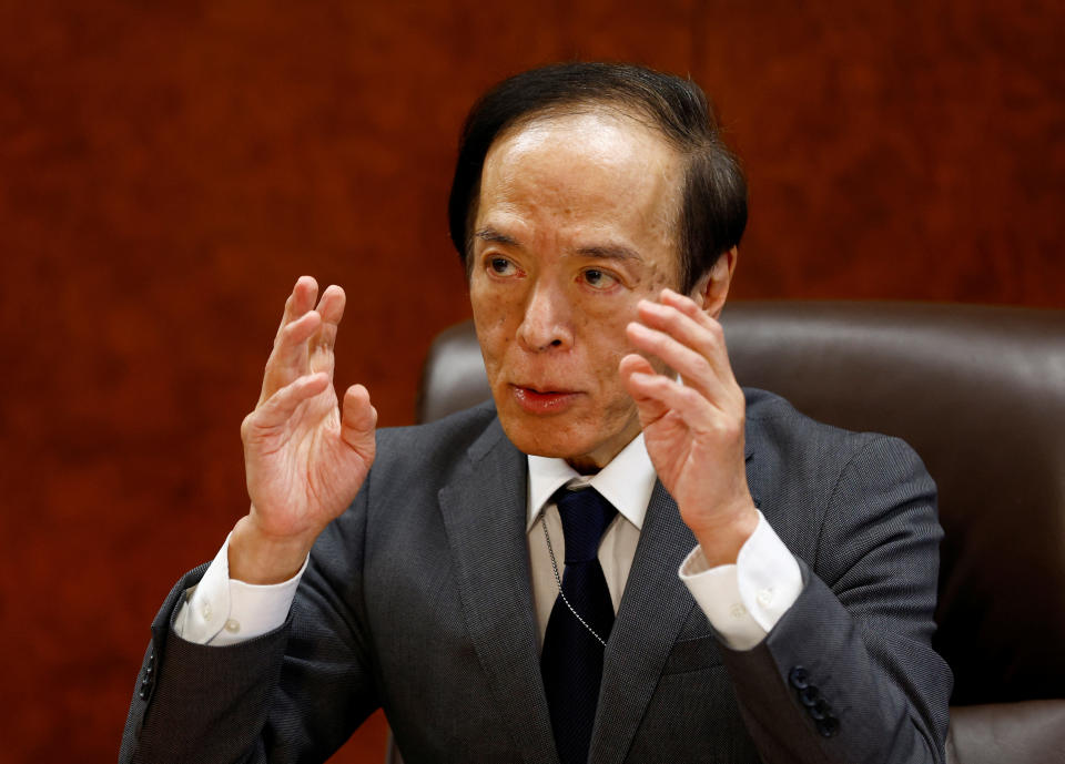 Bank of Japan Governor Kazuo Ueda speaks at a group interview with media in Tokyo, Japan, May 25, 2023. REUTERS/Kim Kyung-Hoon