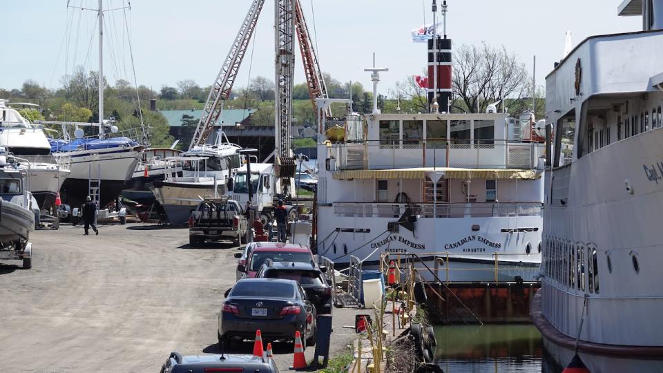 The Canadian Empress is among the Kingston-based cruise ships trapped at a marina and dry dock on the wrong side of the LaSalle Causeway, which has been closed since it was damaged on March 30, 2024.