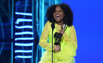 Mari Copeny, an advocate for environmental justice, accepts the BBMA change maker award at the Billboard Music Awards on Sunday, May 15, 2022, at the MGM Grand Garden Arena in Las Vegas. (AP Photo/Chris Pizzello)