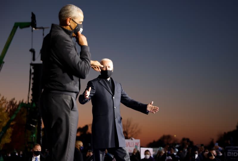 Democratic U.S. presidential nominee Joe Biden at a mobilization event in Detroit