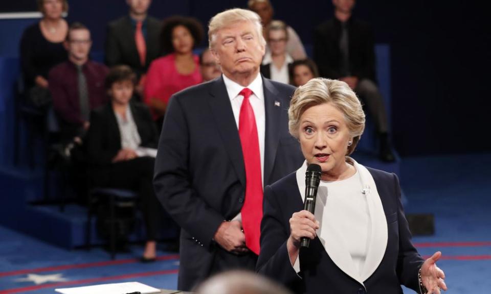 Hillary Clinton speaks during the second presidential debate at Washington University in St Louis on 9 October 2016.