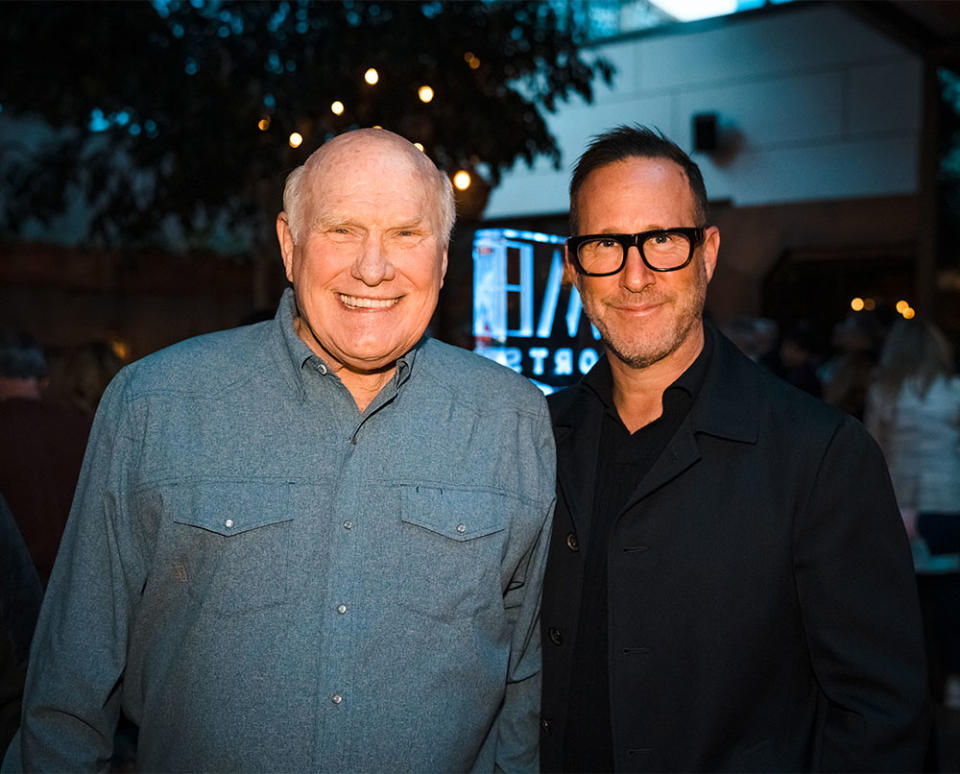 Terry Bradshaw and Richard Weitz at WME Super Bowl Party