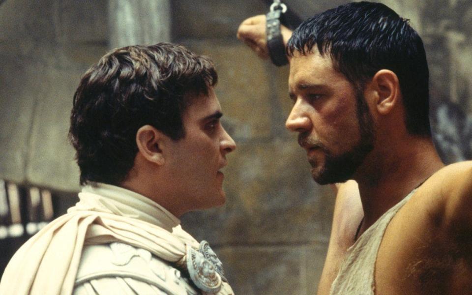 Joaquin Phoenix and Russell Crowe in 2000's Gladiator - DreamWorks