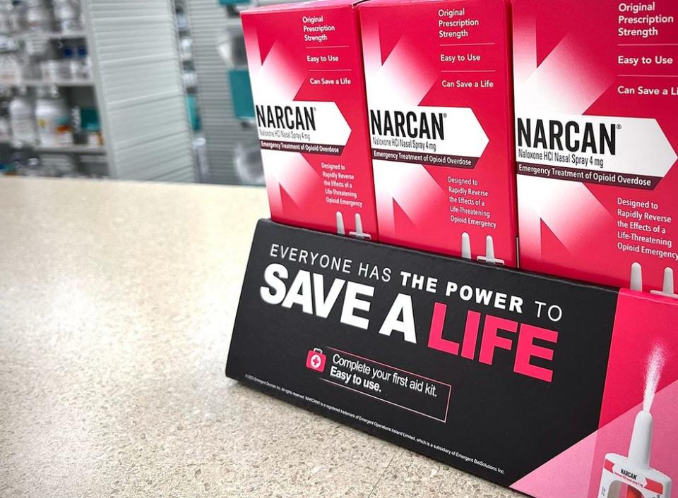 Wilmington, NC, USA: Narcan, used to counter the effects of opioid overdoses, is sold over-the-counter at a public pharmacy. 9-13-2023
