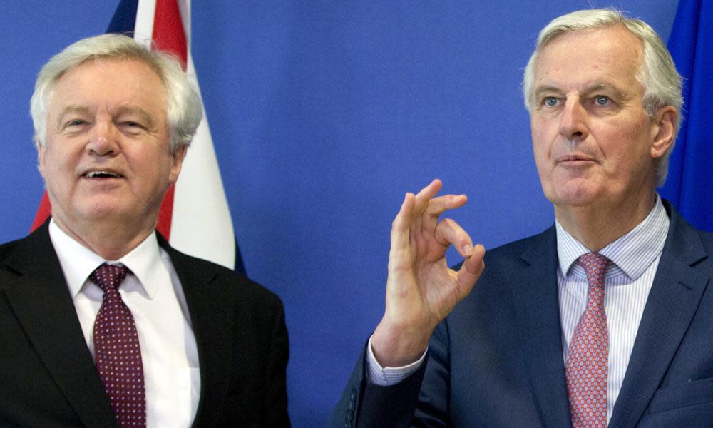 David Davis and Michel Barnier