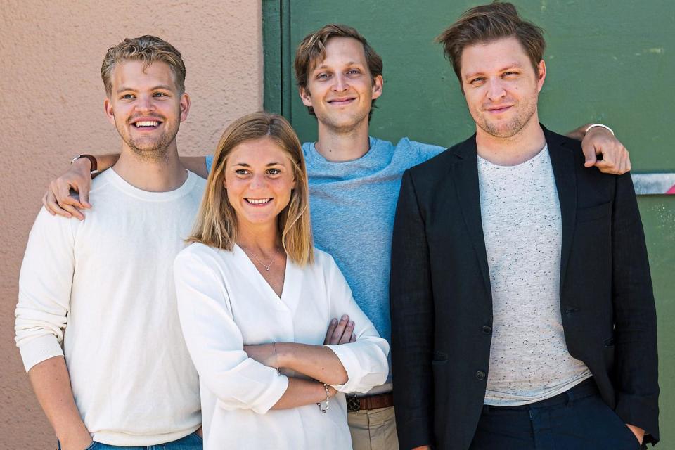 Meal ticket: left to right, Karma’s founders Hjalmar Ståhlberg Nordegren, Elsa Bernadotte, Ludvig Berling and Mattis Larsson